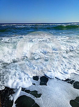 Summer sea Bright blue sky.