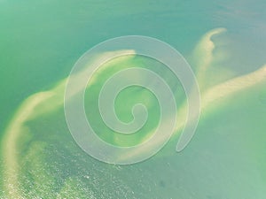 Summer sea nature background,Aerial view of texture sand water background,Sea surface ocean waves background,Top view beach