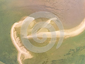 Summer sea nature background,Aerial view of texture sand water background,Sea surface ocean waves background,Top view beach