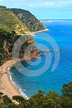 Summer sea rocky coast view Spain. photo