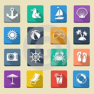 Summer Sea Vacation Icons