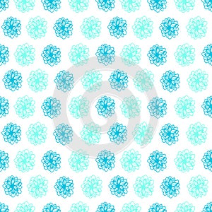 Summer seamless background with flower polka dots
