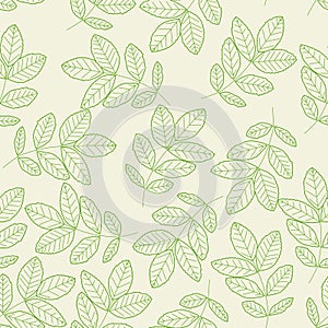 Summer seamless pattern leaf flying leaf