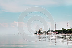 Summer seascape in Taganrog, Russia photo