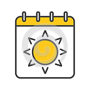 Summer season color icon