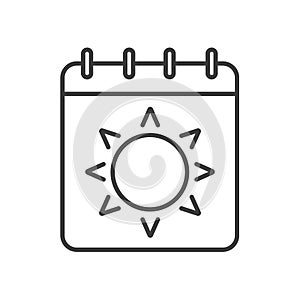 Summer season linear icon