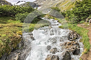 Hike to Viciguerra and view of the waterfall in summer the Ushuaia photo