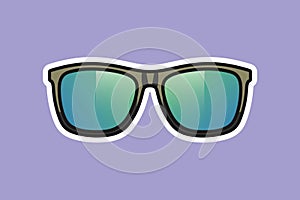 Summer Shiny Sun Glasses Sticker vector illustration. Summer glasses object icon concept.