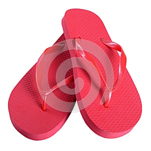 Summer shoes rubber flip flops red