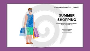 Summer Shopping Clothing And Accessory Vector