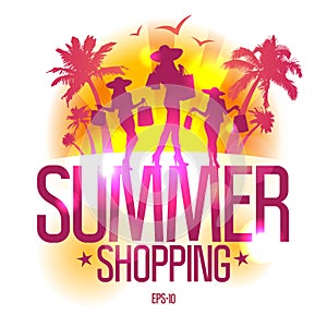 Summer shopping design template .