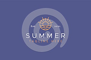 Summer Simple Badge Logo. Branding Fashion Symbol Design.
