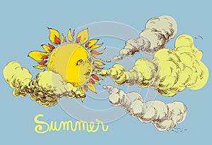 Summer sky holidays seasonal card