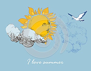 Summer sky holidays seasonal card