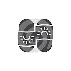 Summer slippers vector icon