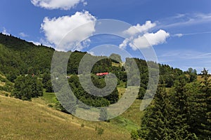 Summer Slovak Mountain Great Fatra, Velka Fatra, peaks Nova Hola 1361 m and Zvolen 1403 m, views from them, Slovakia