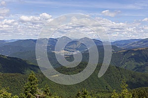 Summer Slovak Mountain Great Fatra, Velka Fatra, peaks Nova Hola 1361 m and Zvolen 1403 m, views from them, Slovakia