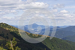 Summer Slovak Mountain Great Fatra, Velka Fatra, peaks Nova Hola 1361 m and Zvolen 1403 m, views from them, Slovakia