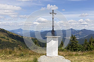 Summer Slovak Mountain Great Fatra, Velka Fatra, peaks Nova Hola 1361 m and Zvolen 1403 m, views from them, Slovakia