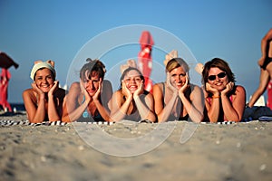 Summer smiles - girlfriends at the beach