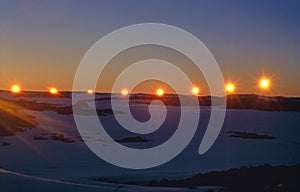Summer Solstice Sunset at the Antarctic Circle