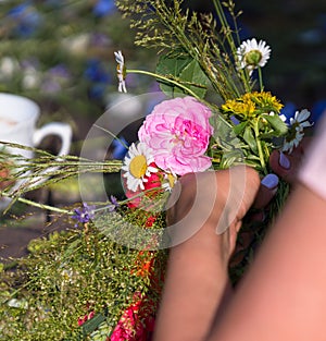 Summer Solstice Wreath of Field Flowers