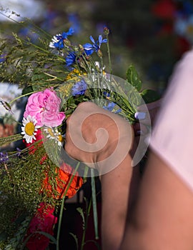 Summer Solstice Wreath of Field Flowers