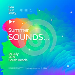 Summer sounds electronic music fest poster design