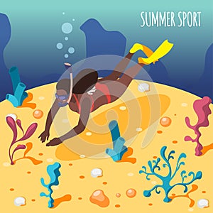 Summer Sport Isometric Background