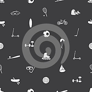 Summer sports and equipment icon pattern eps10
