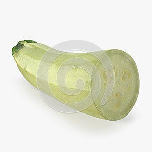 Summer Squash Zucchini Isolated on White Background 3D Illustration