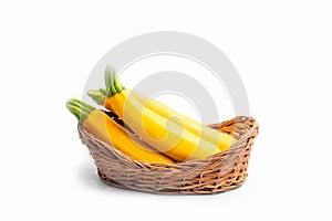 Summer Squash Zucchini Is Yellow Colored Gourd Also Known As Courgette, Baby Marrow, Indian Jugni Sabzi Or Jugnu Petha Sabji In