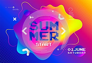 Summer start fest poster. Cyber game festival