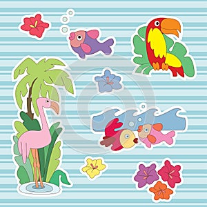 Summer stickers. Scrapbooking