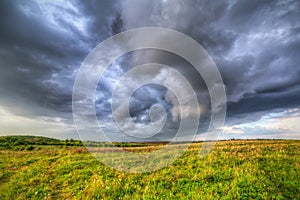 Summer storm over the meadow