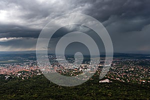 Summer storm over PÃ©cs