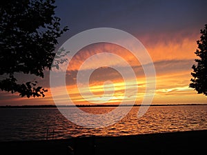 Summer Storm Sunset over Grosse Isle Michigan