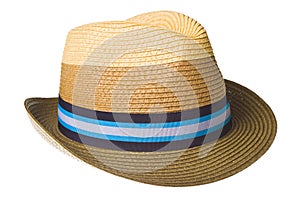 Summer straw hat isolated on white