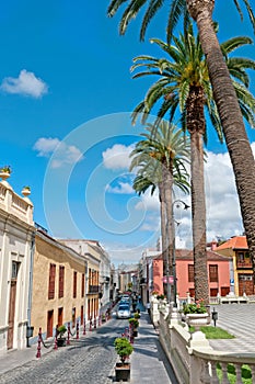 Summer street, La Orotava, Tenerife island, Spain photo