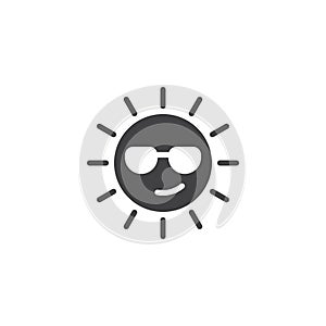 Summer Sun Face with sunglasses vector icon