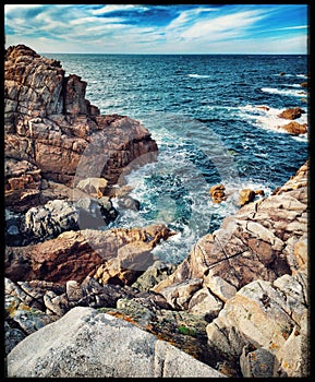 Summer Sun over Brittany& x27;s Rocky Coastline - Plougrescant Seascape