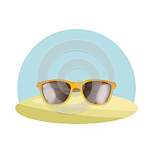 Summer sunglasses accessory isolated icon