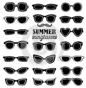 Summer sunglasses vector set