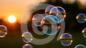 Summer sunlight and soap bubbles.