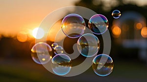 Summer sunlight and soap bubbles.