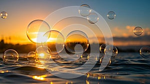 Summer sunlight and soap bubbles.