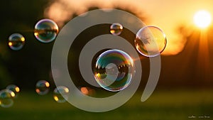 Summer sunlight and soap bubbles.