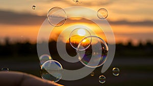 Summer sunlight and soap bubbles.