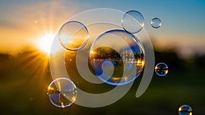 Summer sunlight and soap bubbles.