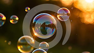 Summer sunlight and soap bubbles.